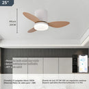 Abanico De Techo Con Lámpara. 3 Tonos De Luz. 25" Ventilador Con Control Remoto. Fan 110V Color Madera claro