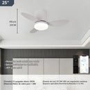 Abanico De Techo Con Lámpara. 3 Tonos De Luz. 25" Ventilador Con Control Remoto. Fan 110V Color Blanco.