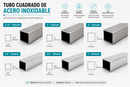 Tubos De Acero Inoxidable Cuadrado 304. 6Mts Largo 1.5Mm Espesor