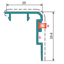 Perfil L Cruce Recto Hoja Central 28 x 66 mm - Powder Coating negro texturizado RAL 9005 - U010-L-PC-BLACK
