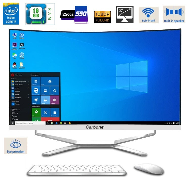 Computadora All in One todo en uno de escritorio Intel i7 16GB RAM, 256GB SSD Pantalla curva 27”