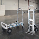 Carretilla Carrito De Carga Plegable Convertible 2 En 1 Industrial Ruedas De Goma Max. 350Kg Acero Y Aluminio