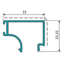 Junquillo Recto 31 mm - Powder Coating negro texturizado RAL 9005 - U032-PC-BLACK
