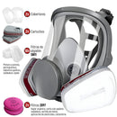 Respirador máscara de gas de rostro completo reutilizable 17 en 1 Pintura, vapores organicos, fumigacion, fundicion etc