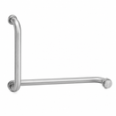 Tirador toallero satinado para puerta de baño