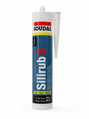 Silicona Acética Sanitaria Silirub S SOUDAL Antihongos, Transparente, 310 ml