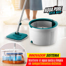 Trapeador Aqua Pure Spin Mop giratorio con tina separadora de agua limpia y sucia de 3 lts