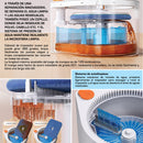 Trapeador Aqua Pure Spin Mop giratorio con tina separadora de agua limpia y sucia de 3 lts