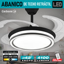 Abanico De Techo Con Lámpara. 3 tonos de luz. 42" Ventilador a control remoto. Fan 110v Color Negro