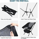 Silla plegable compacta ultra ligera con bolsa, color negro