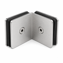 Conector satinado de vidrio a 90 grados para ducha