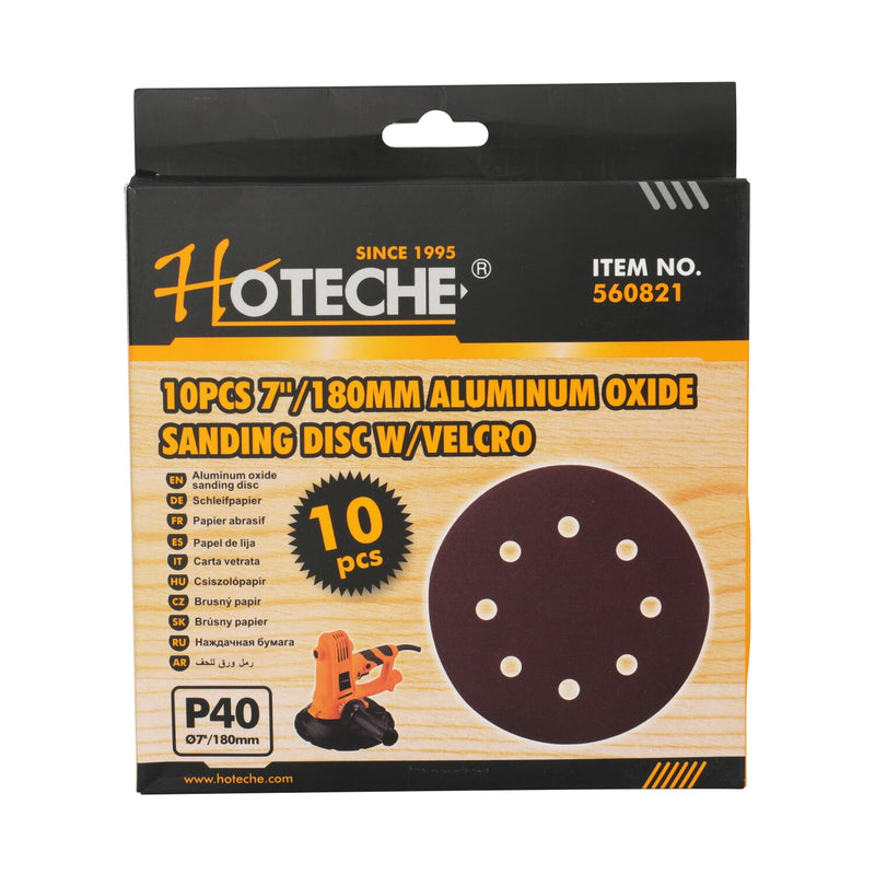 Disco de lijado 10PCS 7"/180mm con Velcro ~ Grano de 40 a 400