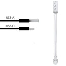 Enchufe regleta extensible de 43 a 68 cm. Con puerto USB y Tipo-C