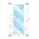 Puerta Baño Templada 10Mm 70X199.5Cm. Con Saque L-2121 Y Tirador L-2846 152 Mm