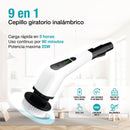 Cepillo giratorio eléctrico de limpieza, multiusos, con 8 cabezales