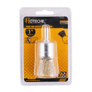 Cepillo de acero latonado con espiga para taladro