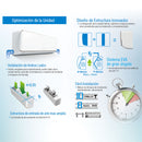 Aire acondicionado Split Inverter 24,000 Btu R32 Coil de Cobre SEER17