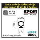 Junta Burbuja De Coextrusion De PVC + EPDM Alta Calidad. Se Vende Rollo De 200 Mts. Color Negro.