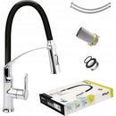 Grifo De Cocina Con Caño Flexible Negro/Blanco