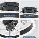Abanico De Techo Con Luz Led Dimeable. Ventilador A Control Remoto y Control Por Voz Offline 13”. Color Negro