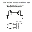 Union De Hoja Perimetral - Acopale Para Corredera En Linea. Serie Elevable Europa. Color Dark Grey