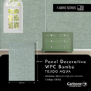 Panel Decorativo WPC Bambú 1.22 m x 2.80 m x 5 mm tela Tejido Aqua
