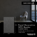 Panel Decorativo WPC Bambú 1.22 m x 2.80 m x 5 mm Cuero Gris