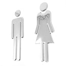 Letrero de baño para dama y caballero cromado con sticker 8 pulgadas