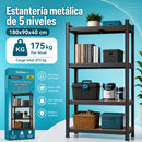TSU336 - imagen referencial de estantería metálica galvanizada de 5 repisas