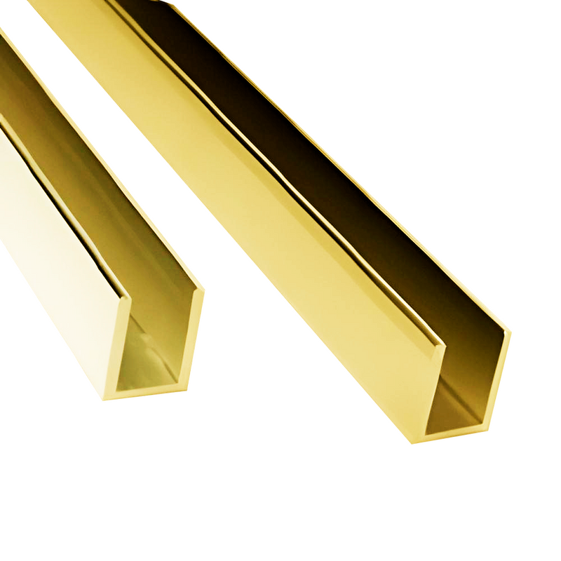U-Chanel Gold 3 mts Para Vidrio 10mm