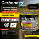 Alambre de Púas Galvanizado Clase I Calibre 16.5, 200 Varas