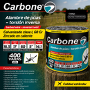 Alambre de Púas Galvanizado Clase I Calibre 16.5, 400 Varas