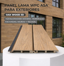 Panel Lama WPC ASA Oak Wood 3D Para Exteriores 112X16x2900mm, Madera, Hidrófugo Fachadas, Muros Y Techos