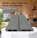 Panel Lama WPC ASA Ash Wood Gris 3D Para Exteriores 112X16x2900mm, Madera, Hidrófugo Fachadas, Muros Y Techos