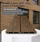 Panel Lama WPC ASA Walnut 3D Para Exteriores 112X16x2900mm, Madera, Hidrófugo Fachadas, Muros Y Techos