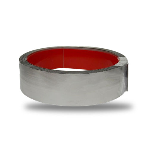 Cinta Autoadhesiva Decorativa De Acero Inoxidable Silver Brillante 4 cm x 5 m