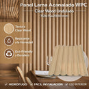 Panel WPC acanalado ondulado curvo color madera clara