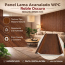 Panel lama WPC acanalado color roble oscuro