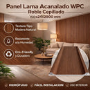 Panel lama WPC acanalado color roble cepillado
