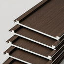 Detalle del panel lama WPC color nogal