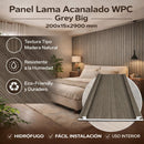 Panel lama WPC acanalado color gris