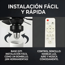 Instalación del abanico socket Carbone con base E27 y control remoto
