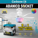 Abanico de techo con socket E27 luz LED RGB Bluetooth 1600 lúmenes y control remoto color blanco