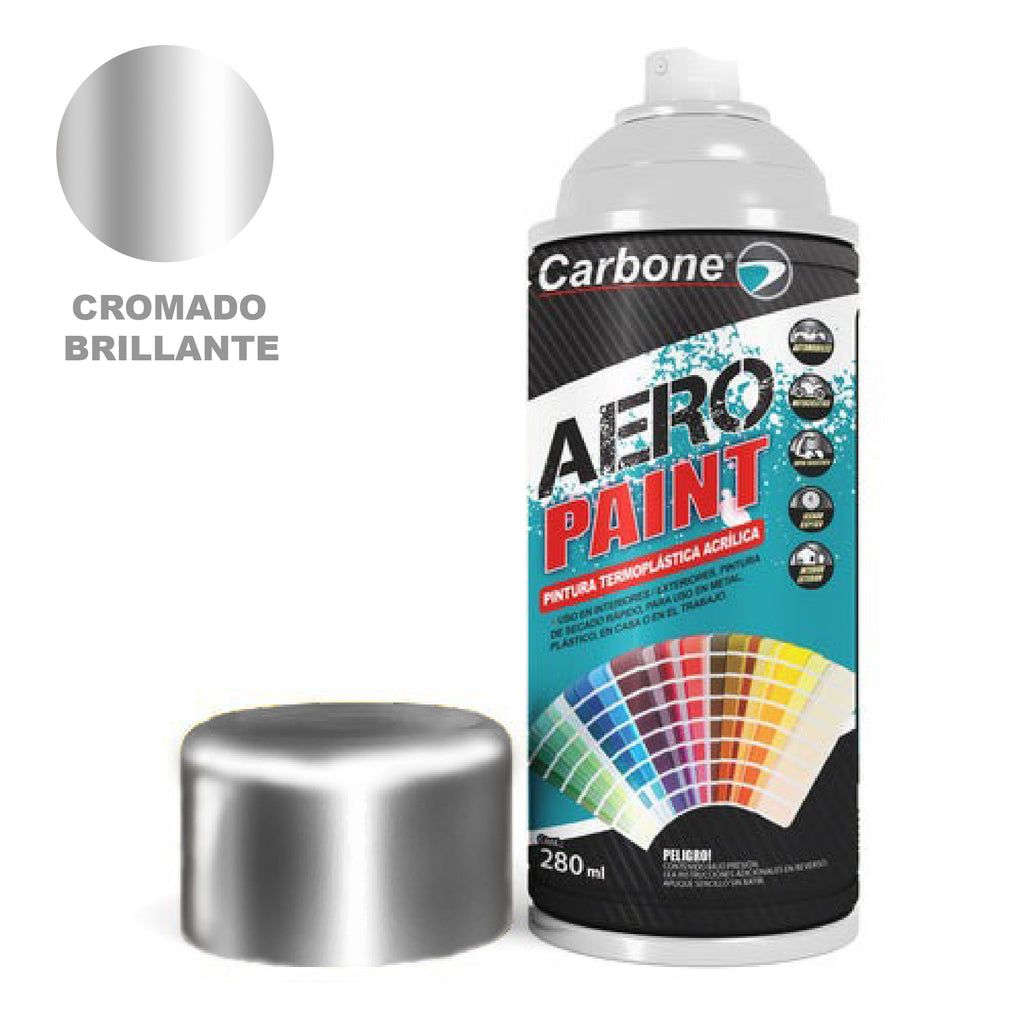 Pintura Aerosol En Spray Cromado Brillante 280Ml. Interiores Y Exterio ...