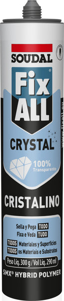 Fix All Crystal SOUDAL Peg Transp Alta Adher Y Resistencia(Calidad Del High Tack)100% Cryst.290Ml