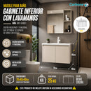 Mueble Para Baño Gabinete Inferior Con Lavamanos 70×48×45 Cm Mueble Moderno Color Beige Crema