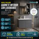 Mueble Para Baño Gabinete Inferior Con Lavamanos 70×48×45 Cm Mueble Moderno Color Gris