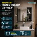 Gabinete Superior para Baño con Espejo de 65 × 11 × 60 cm, Gris