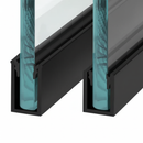 Uchanel Alum. P/Vidrio 8 Mm 3 Mts Largo NEGRO