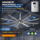 Abanico de techo industrial HVLS 14 pies 110V 60Hz 950W cubre 640 m2